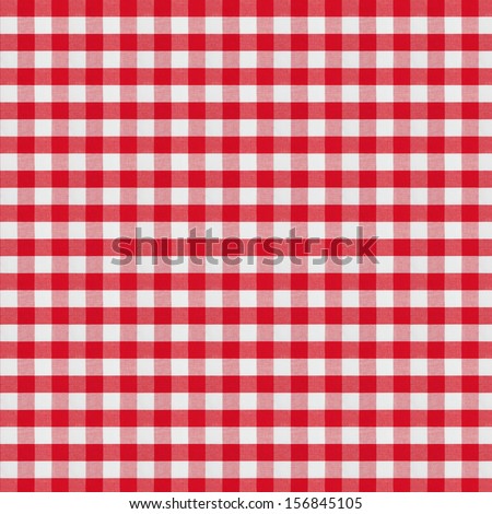 Red Checkered Fabric Tablecloth