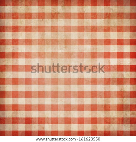 Red grunge checked gingham picnic tablecloth background