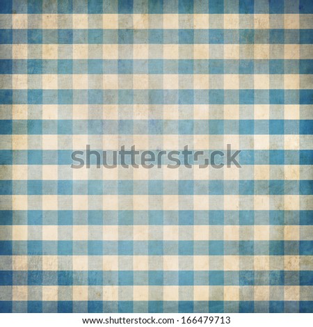 Blue grunge checked gingham picnic tablecloth background