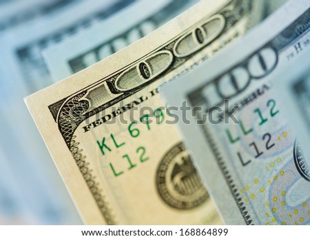 One Old Type Hundred Dollar Banknote Among New Ones