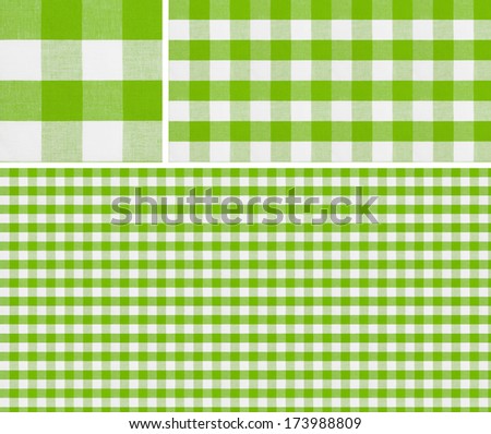 Seamless picnic pattern 1500x1500 with samples. Good for green checkered tablecloth creation of any size.