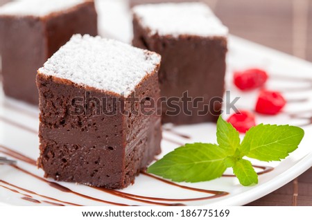 sweet brownies or chocolate fancy cakes