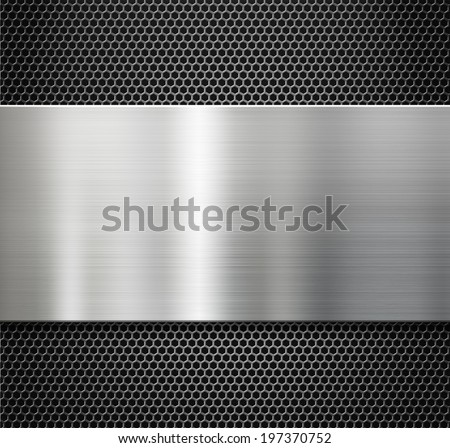steel metal plate over comb grate background