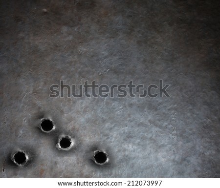 armor metal background with bullet holes