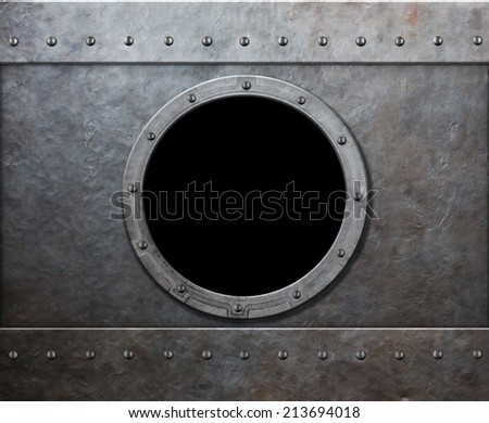 steam punk submarine or military ship window