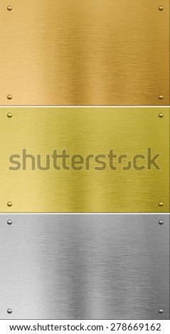 high quality silver, gold and bronze metal textures