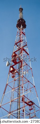 TV mast or tower vertical panorama