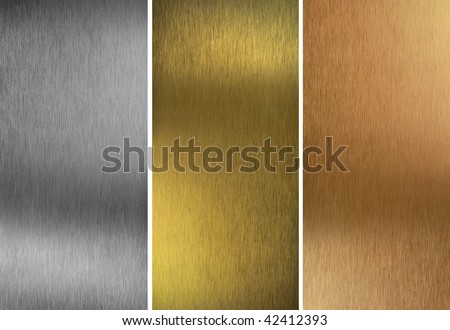 Aluminum, bronze and brass stitched textures