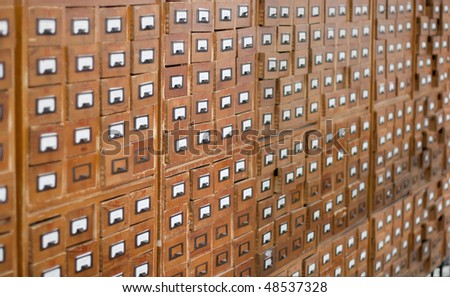 Old wooden card catalogue