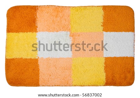 Top view of isolated colorful bath mat
