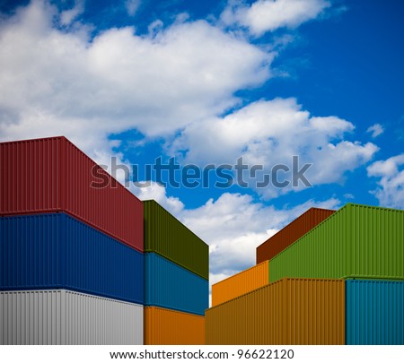 Stack of transportation containers