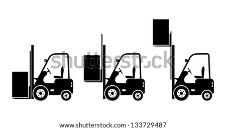 Forklift truck icons Forklift truck icons