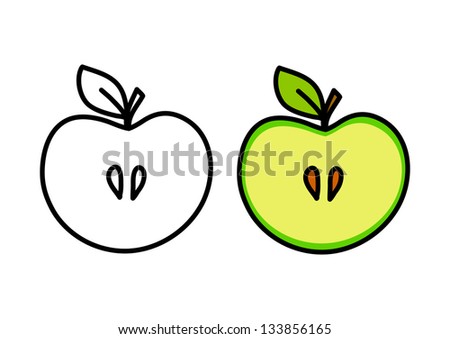 Apple Drawing Stock Vector Illustration 133856165 : Shutterstock