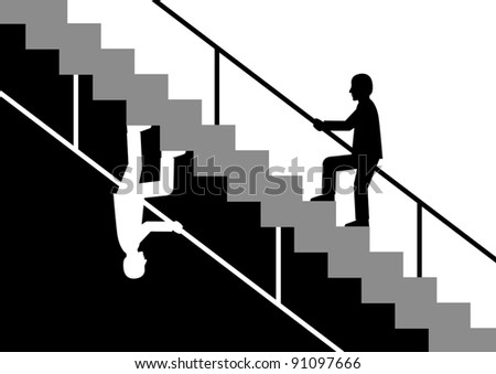 climbing stairs silhouette