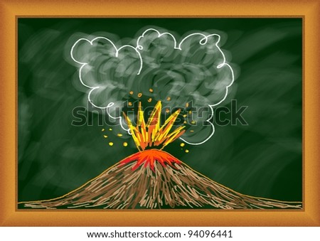 Drawing Of Volcano Stock Photo 94096441 : Shutterstock