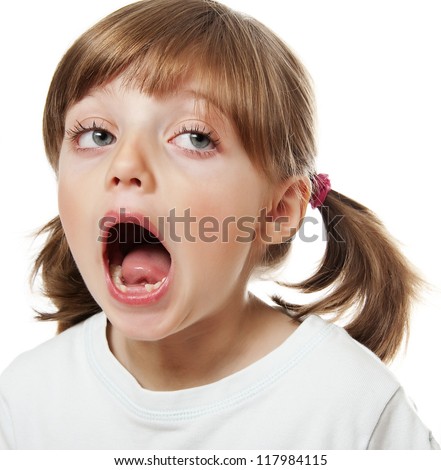 Little Girl with Mouth Open