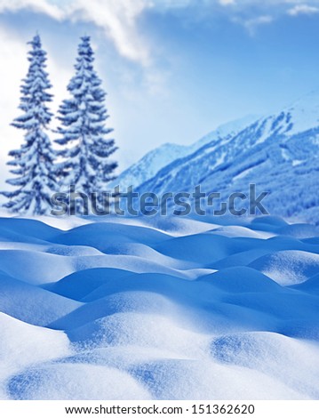 winter background with mountain landscape