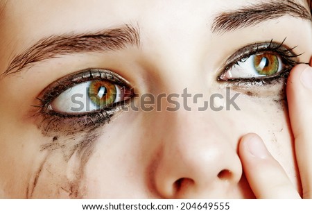 sad crying eyes girl