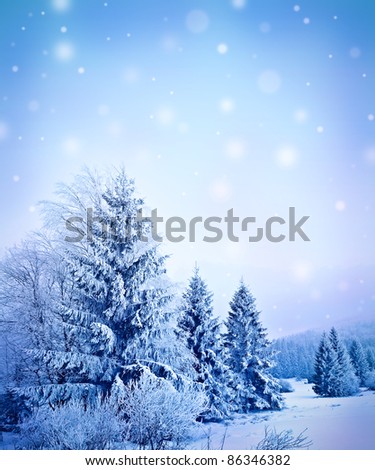 winter landscape with empty space for text