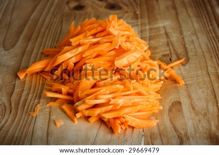 carrots cut on a wooden board