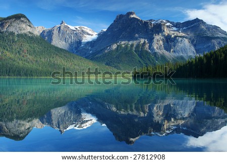 stock photo Emerald Lake in Yoho national Park in Rocky Mountains British 