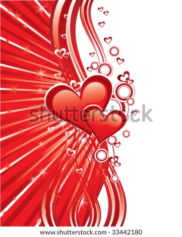 red love heart background. stock vector : Red heart on