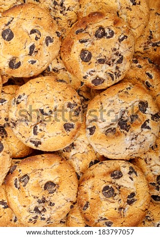 chocolate chip cookies isolated on white background