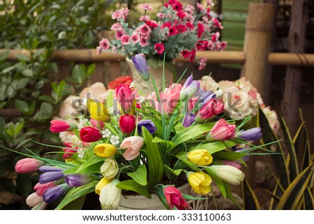 beautiful artificial flowers to decorate garden, room shop and restaurant etc.