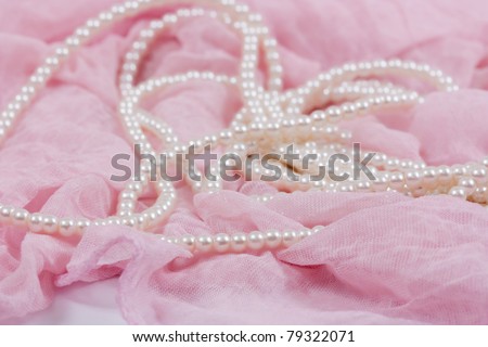 stock photo elegant pink fabric with pearls can use as wedding background