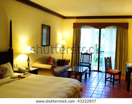 comfortable room in  a holiday resort