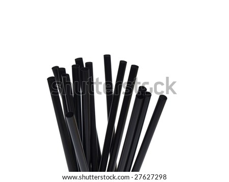 black drinking straw