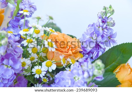 Orange and violet bouquet