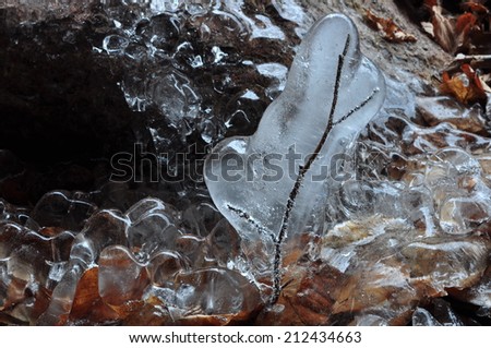 Ice formations at a mine entrance in Banska Stiavnica, Slovakia.