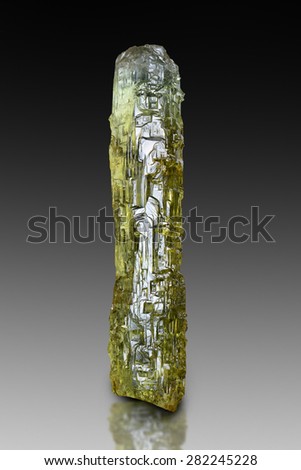 Etched heliodor crystal from Volodarsk, Ukraine.