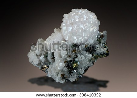 Circular white calcite from Romania.
