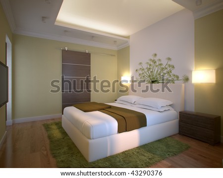 3d Interior Bedroom In New Flat Stock Photo 43290376 : 