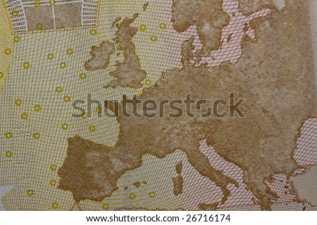 Map of europe on back of fifty euro note