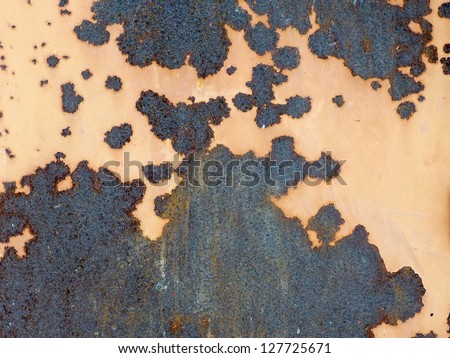 Rusty painted metal panel