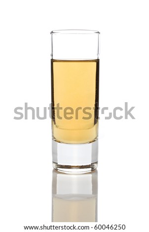 stock photo Rakija in a glass isolated on white background
