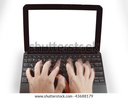 blank screen laptop. computer with lank screen