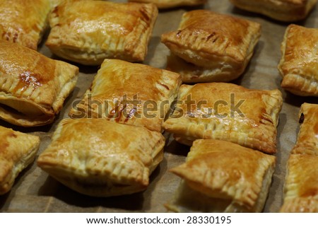 Close up of Puff pastry rolls, sausage rolls