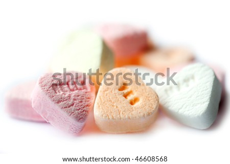 Valentine candy hearts (swallof Dof)