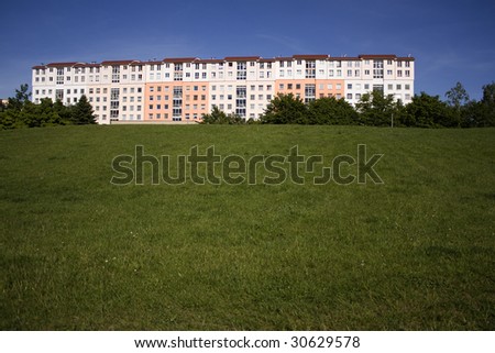 Large house on a hill - green field development