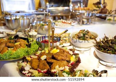 stock photo : Buffet table at a dinner party