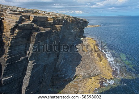 Rocks and cliffs at Orkney islands, Scotland - HDR image