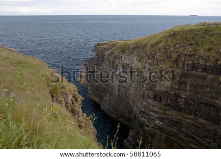Rocks and cliffs at Orkney islands, Scotland