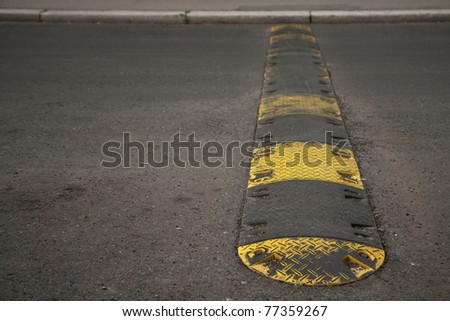 Speed bump on a road