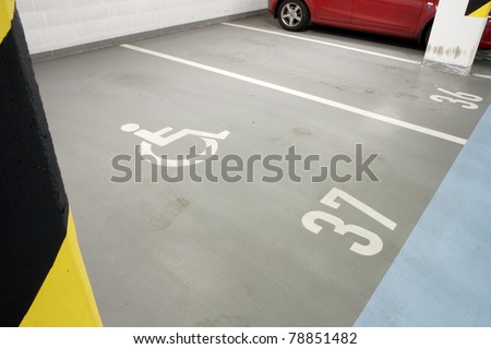 Underground garage - parking lot in a basement of house for disabled person