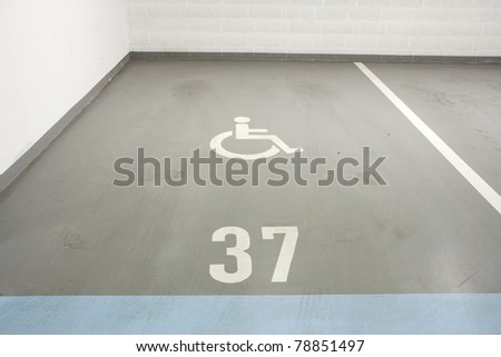 Underground garage - parking lot in a basement of house for disabled person