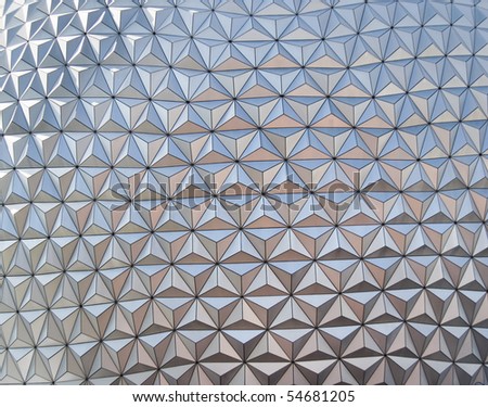Abstract triangle background from the outside of a geodesic dome structure